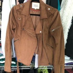 Brown suede Moto jacket